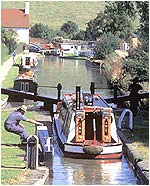 cruising the canalboat into a lock