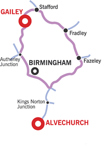 Black Country Ring map for barge hire in the UK
