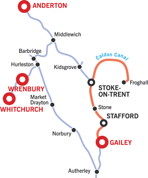 Map of the Caldon Canal. 