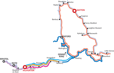 Canal Boat Holidays & Short Breaks in Wessex and the Cotswolds. Map of the waterways.
